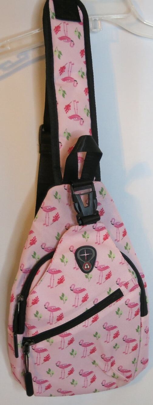 Westend *NWOT* Sling Bag Crossbody Travel School Pink Flamingos Tropical Casual